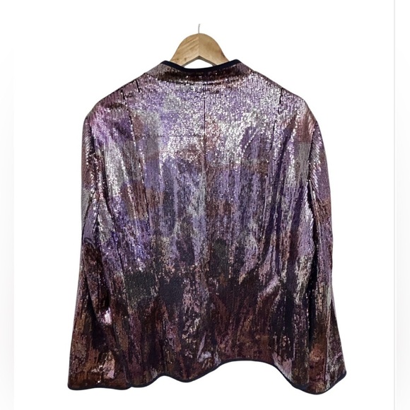 Picadilly Fashions Sequin Open Front Blazer Shiny Sparkly Size XXL - Picture 2 of 12